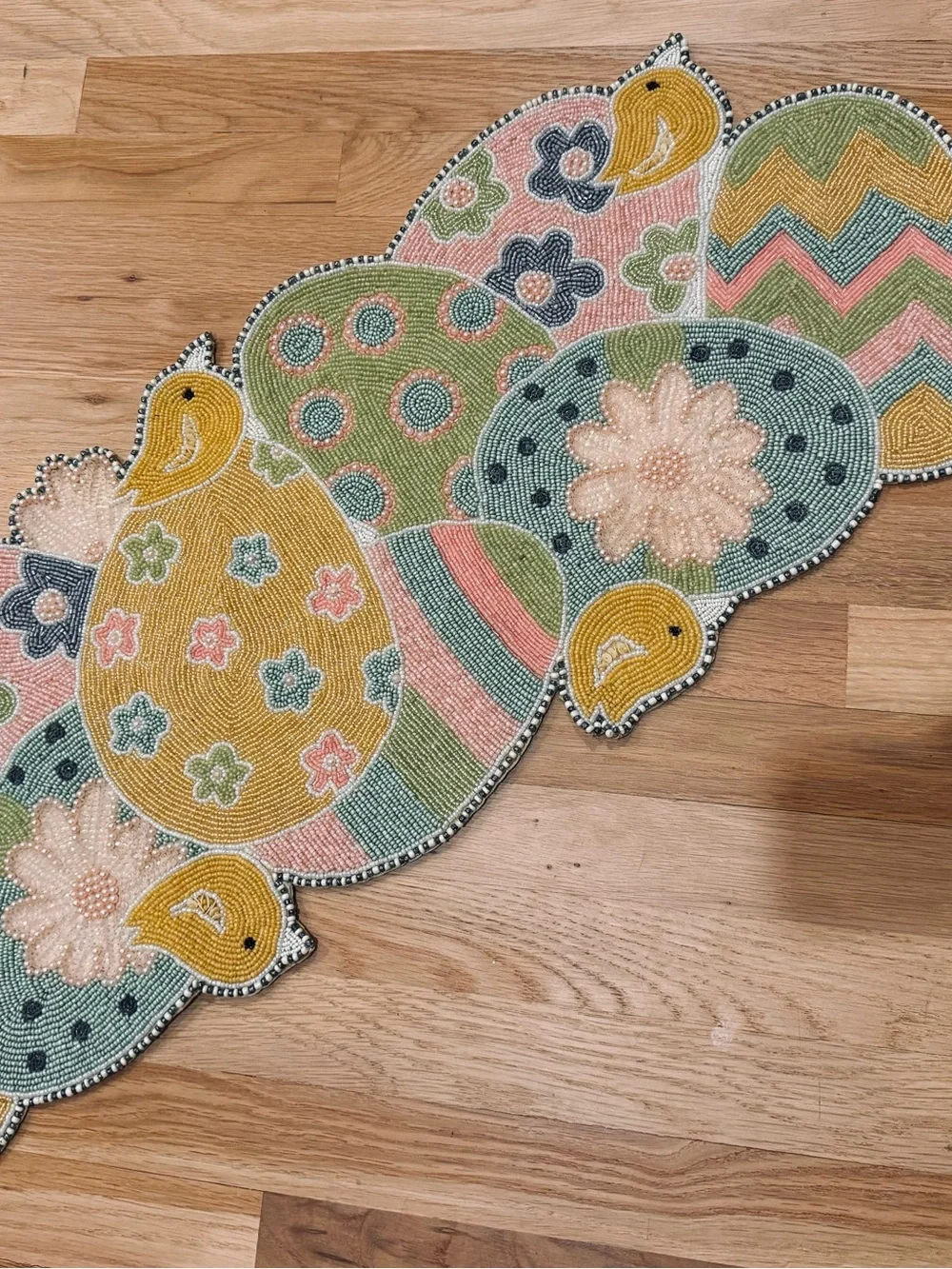 Nicole Miller Home beaded centerpiece 14X36”